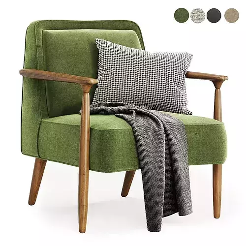 Strickland Show Wood Armchair 3D model 3