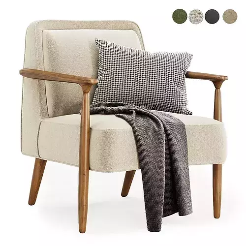 Strickland Show Wood Armchair 3D model