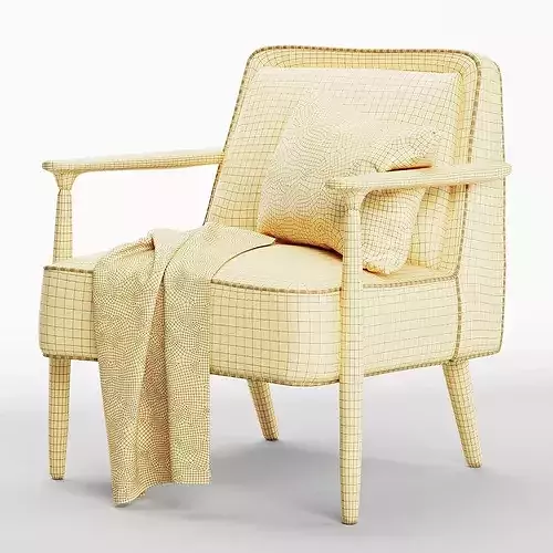 Strickland Show Wood Armchair 3D model 6