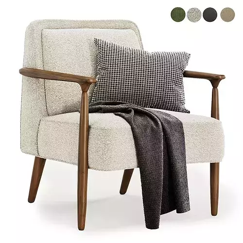 Strickland Show Wood Armchair 3D model 4