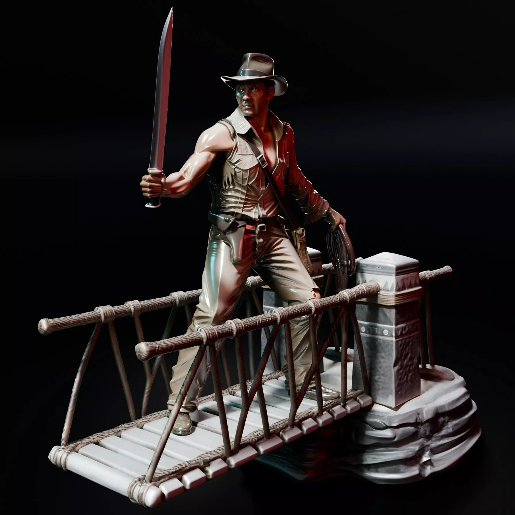 Rope Bridge Standoff - Deluxe Gallery Diorama 3D print model