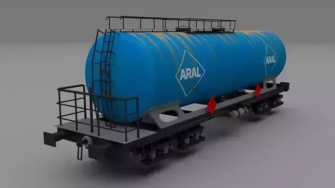 Aral rusty train tanker car