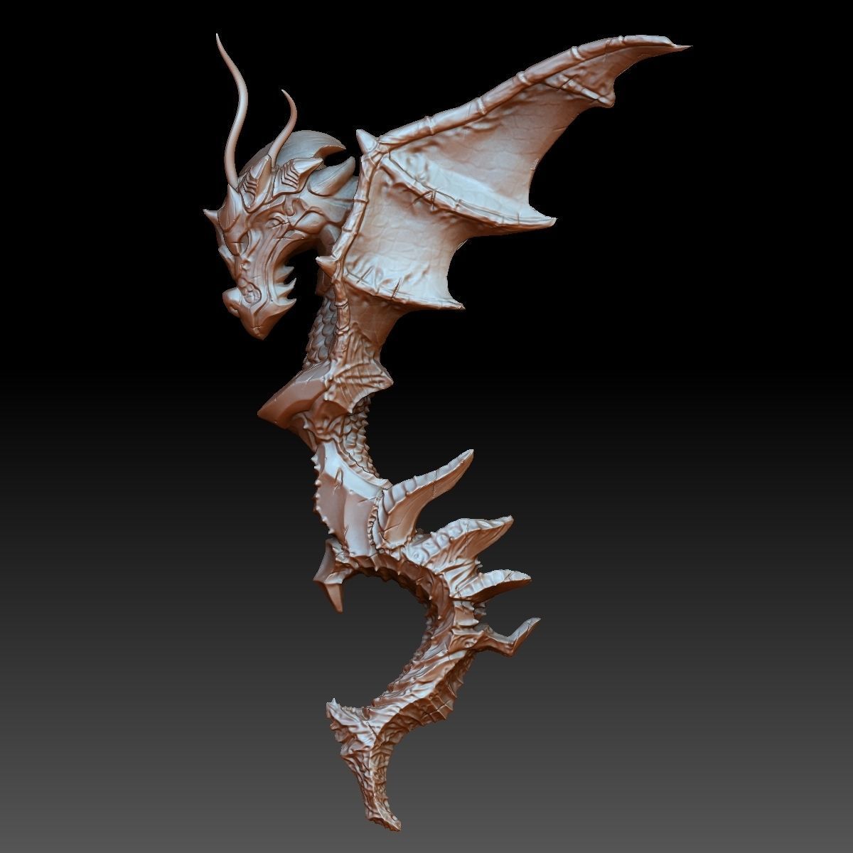 Dragon wing Low-poly 3D model_7