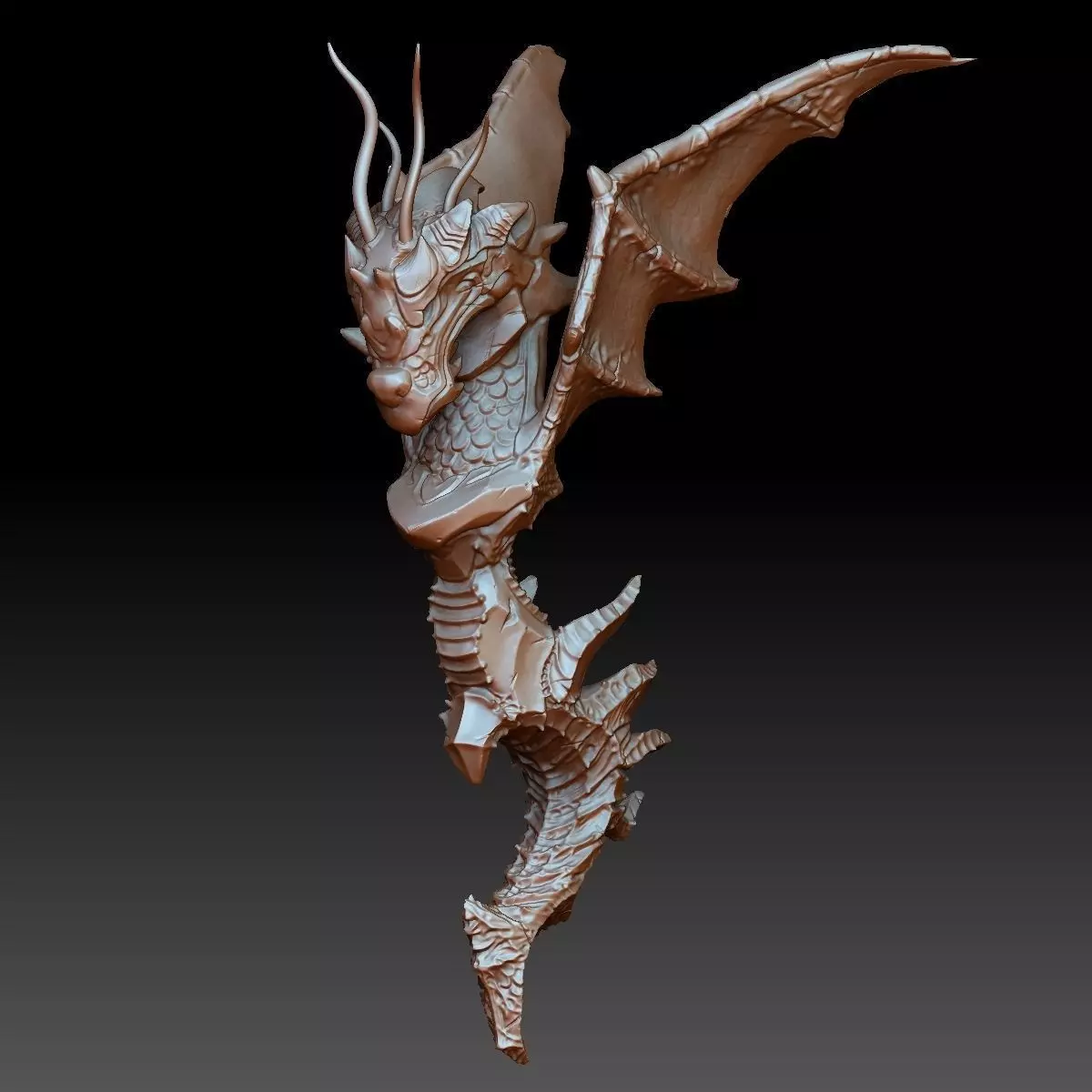 Dragon wing Low-poly 3D model_0