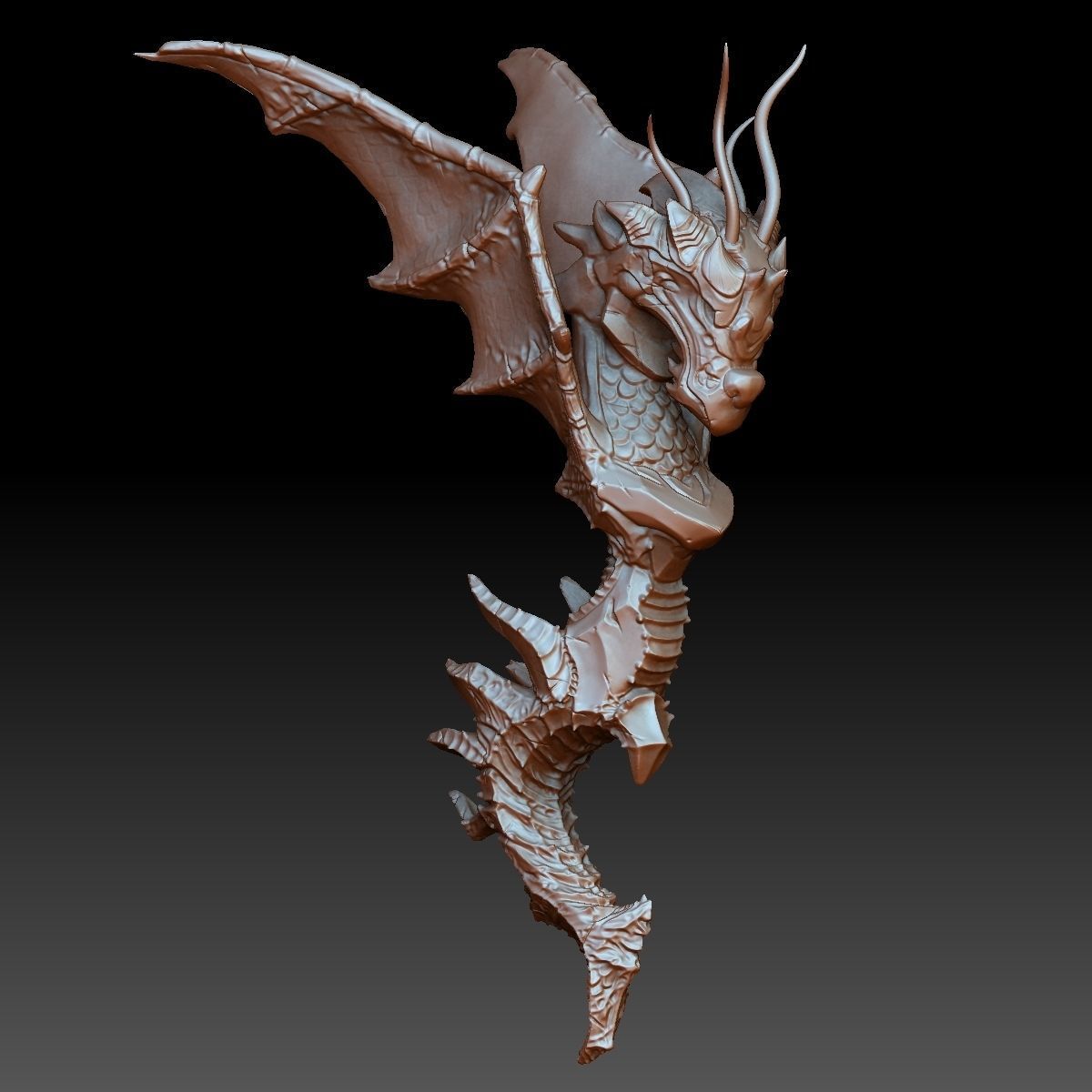 Dragon wing Low-poly 3D model_6