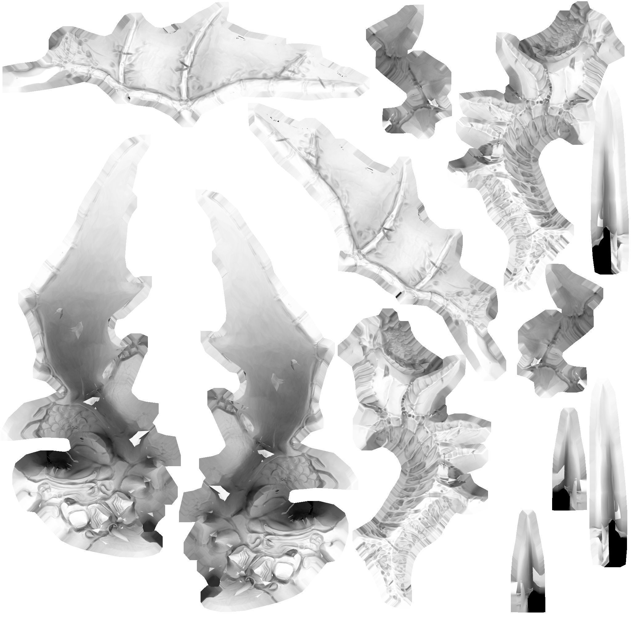 Dragon wing Low-poly 3D model_9