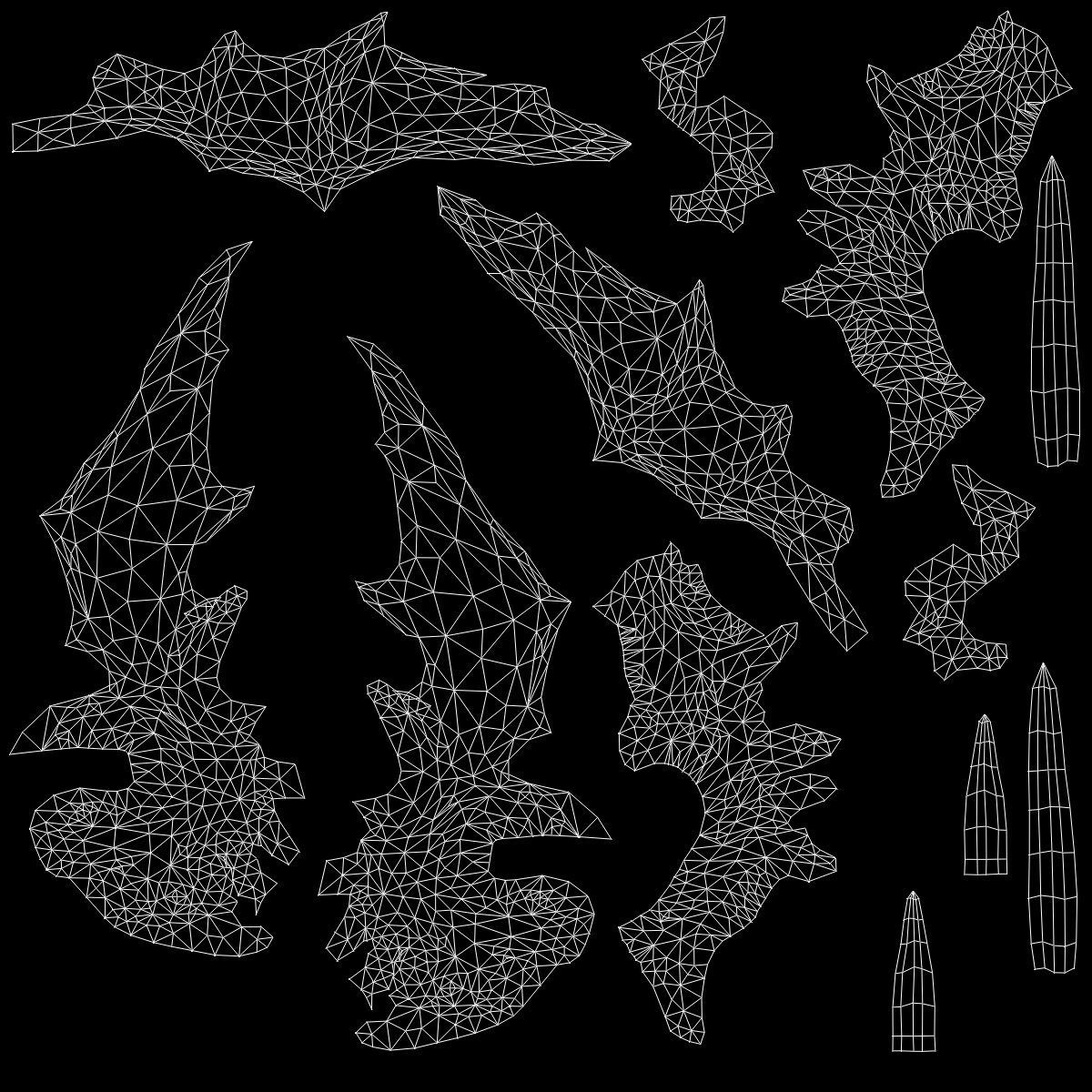 Dragon wing Low-poly 3D model_8