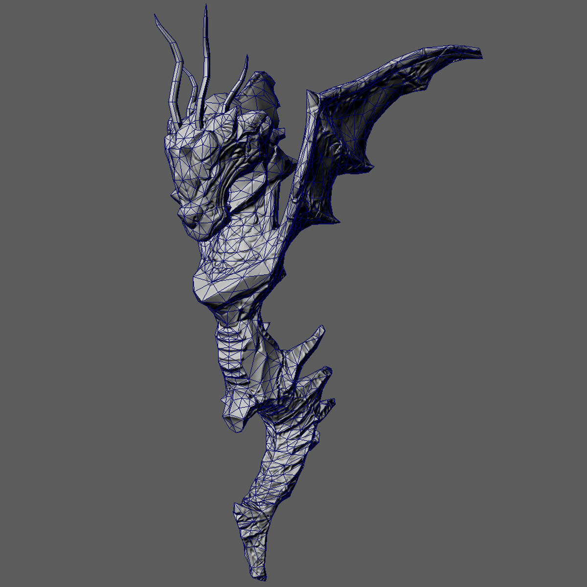 Dragon wing Low-poly 3D model_4