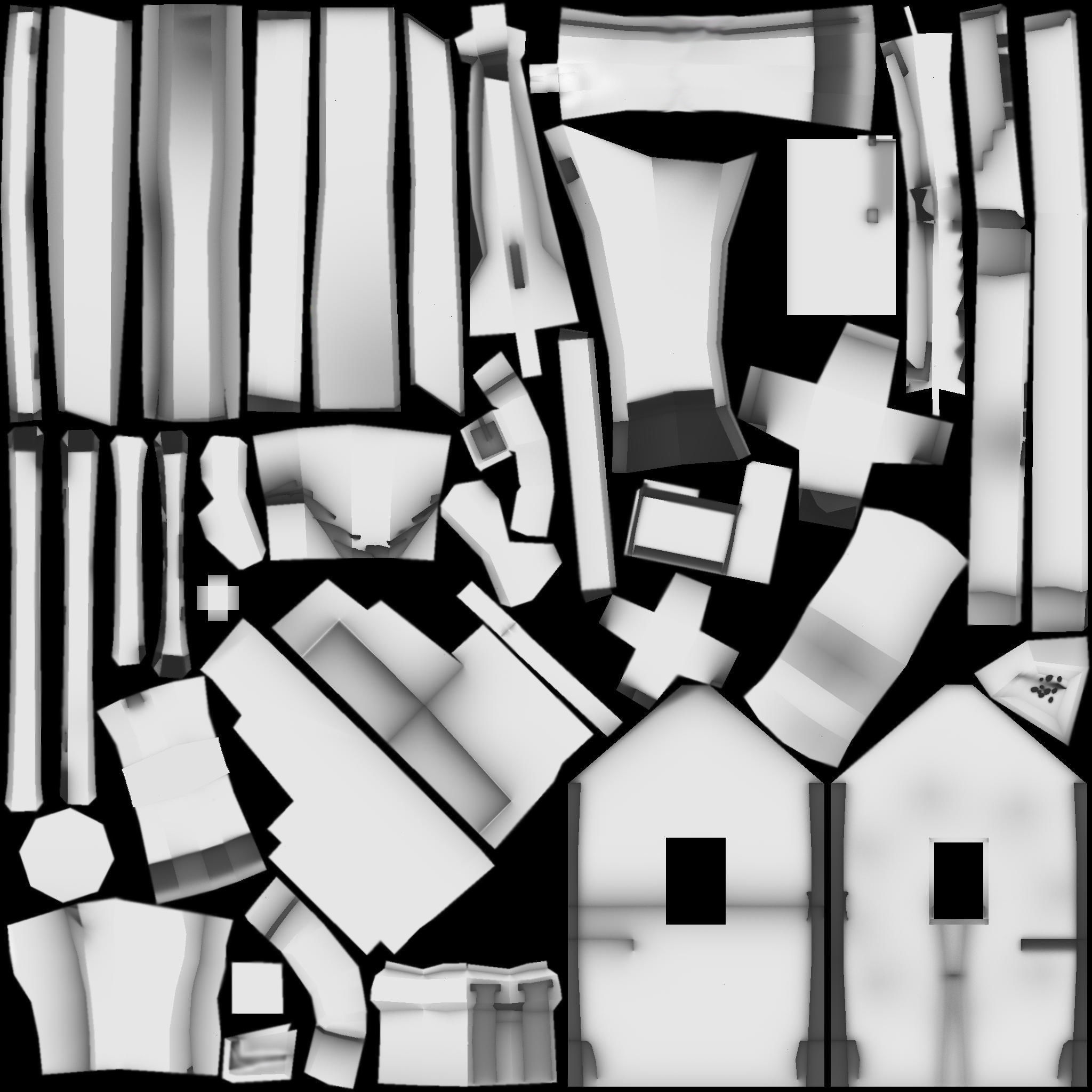 house with fireplace and chimney Low-poly 3D model_9