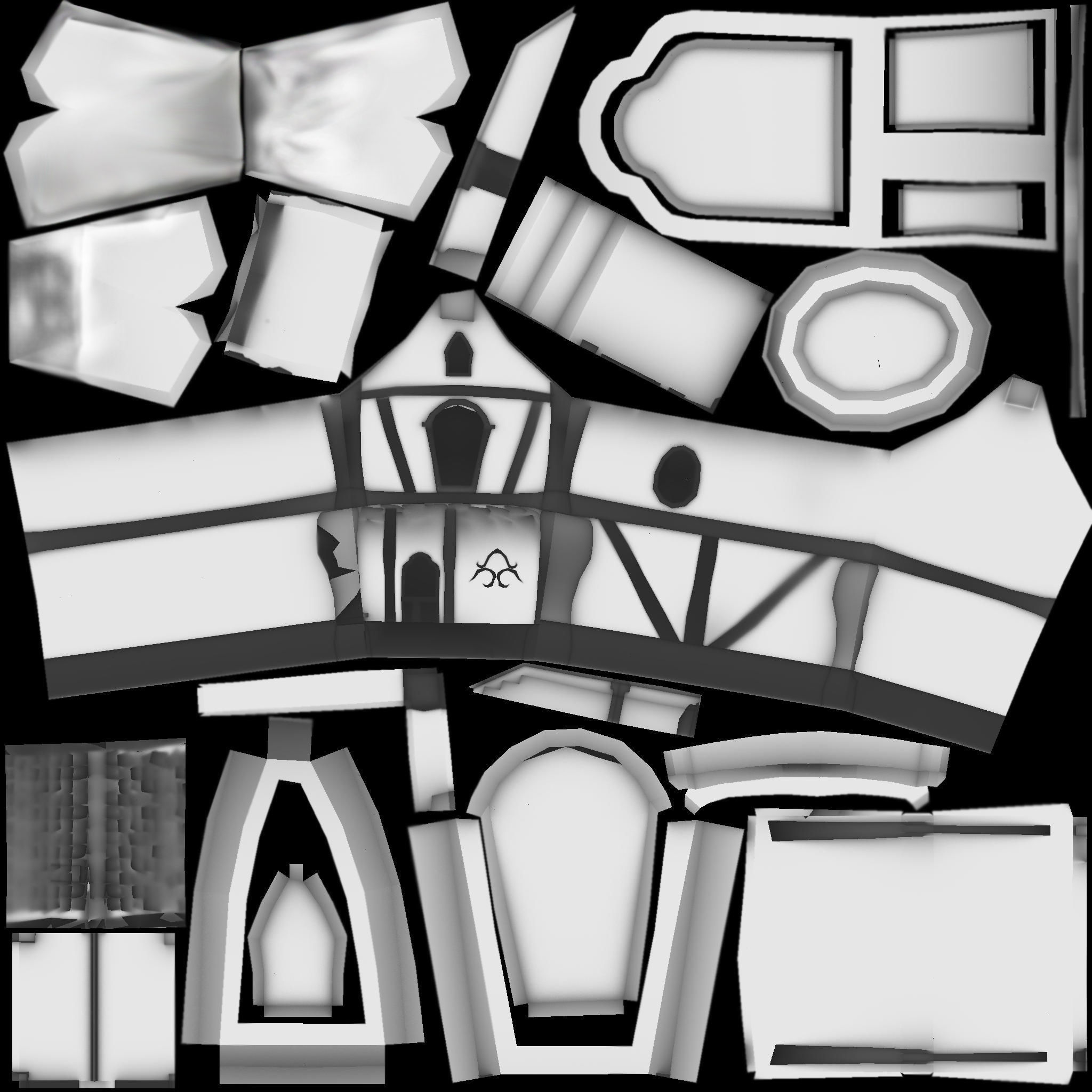 house with fireplace and chimney Low-poly 3D model_5