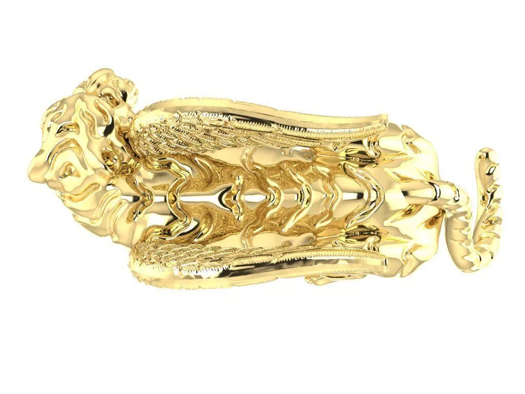 Winged Tiger Ring Unique Animal Jewelry Design 3D print model