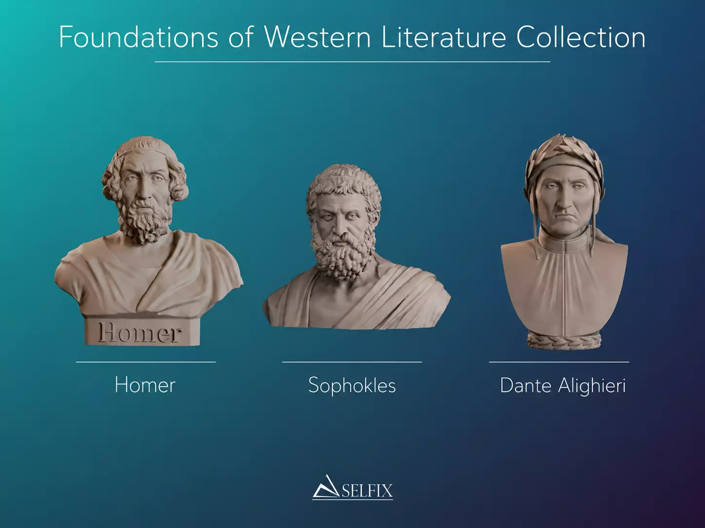 Foundations of Western Literature 3D Bust Sculpture 3D Model Pack