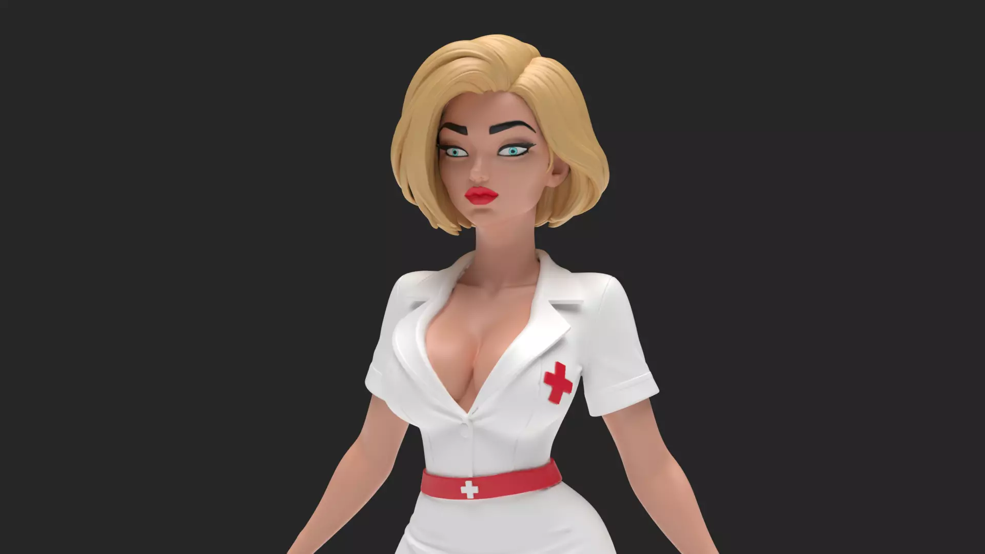 Stylized Nurse Figure 3D Printable Model 3D print model