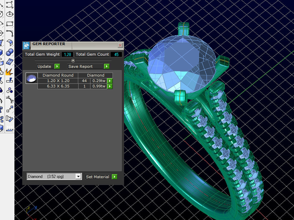 ZLR048 sapphire and diamond engagement ring 3D print model_5