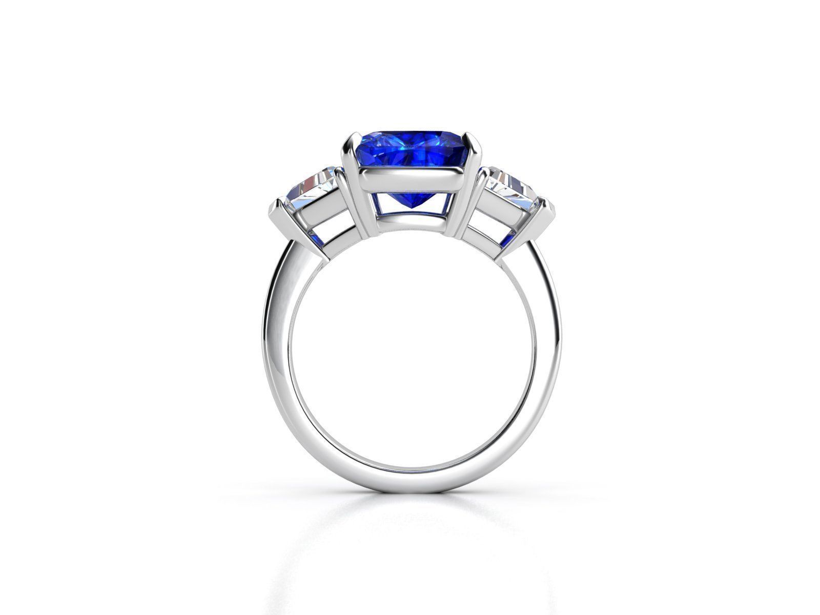 ZLR0175 sapphire and diamond ring 3D print model_3
