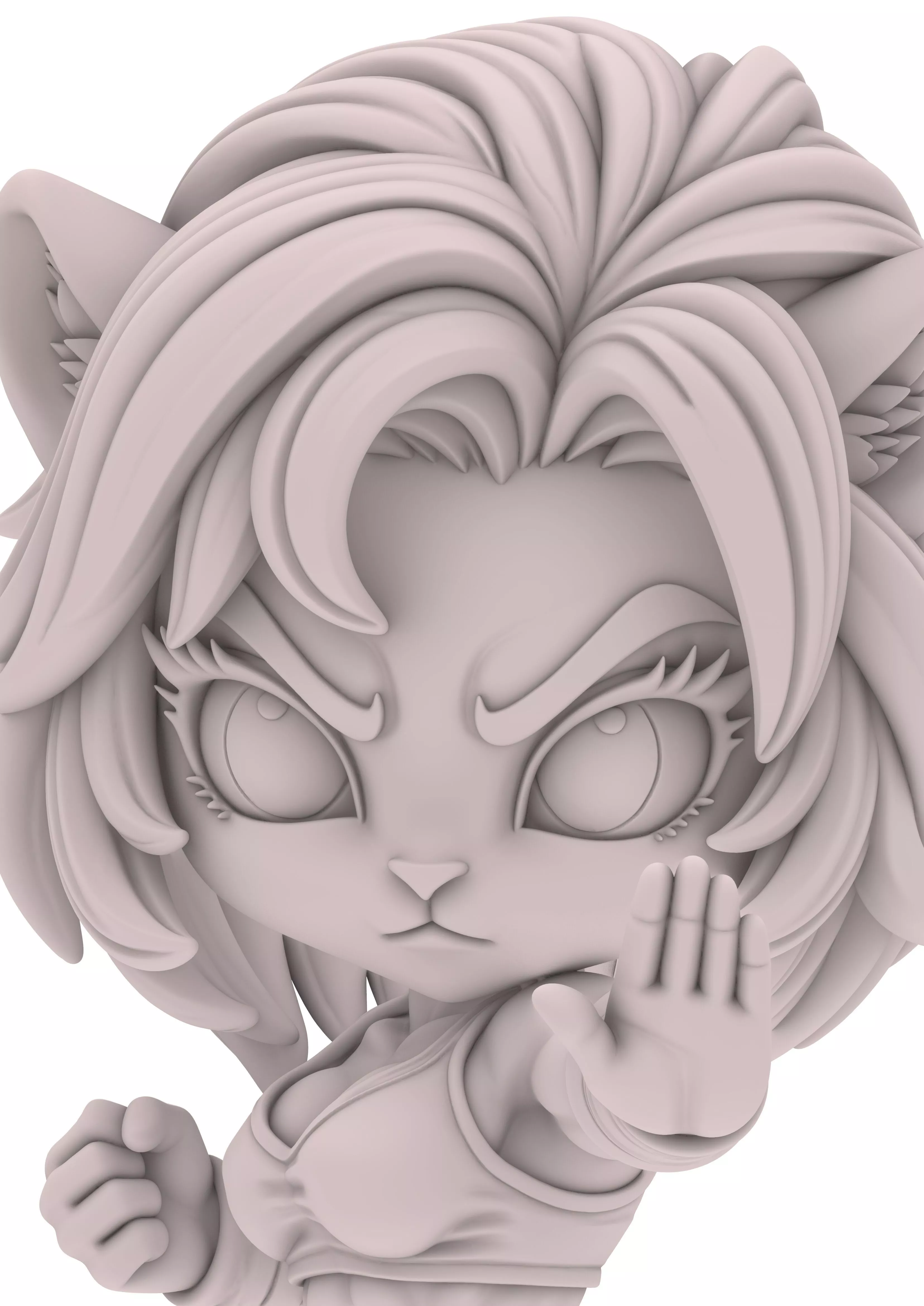 Demon Weiblicher Devil Teufel Diablo Chibi Warrior 3D print model