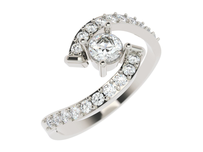 Ring diamond engagement gold