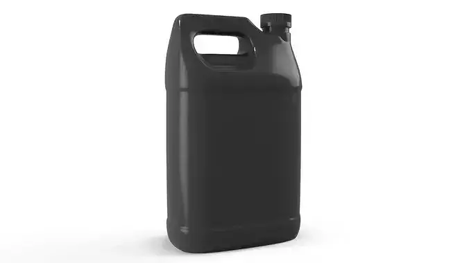 Square-Shaped Plastic Jug For Oil or Detergent Black 3D model