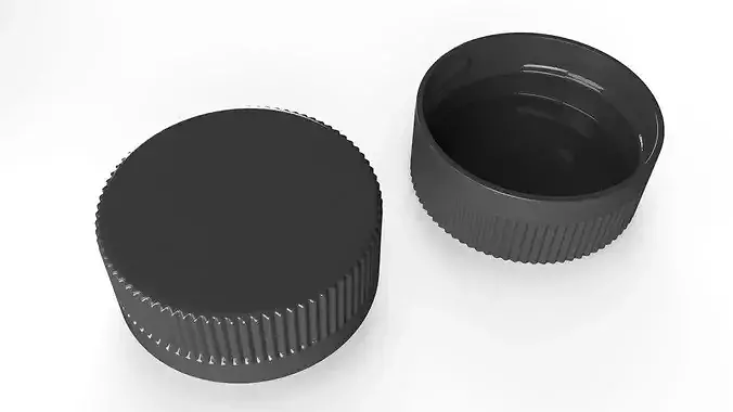 Square-Shaped Plastic Jug For Oil or Detergent Black 3D model 6