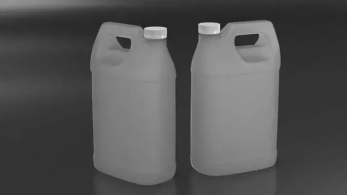 One-Gallon Plastic Jug With Screw Cap 3D model 2