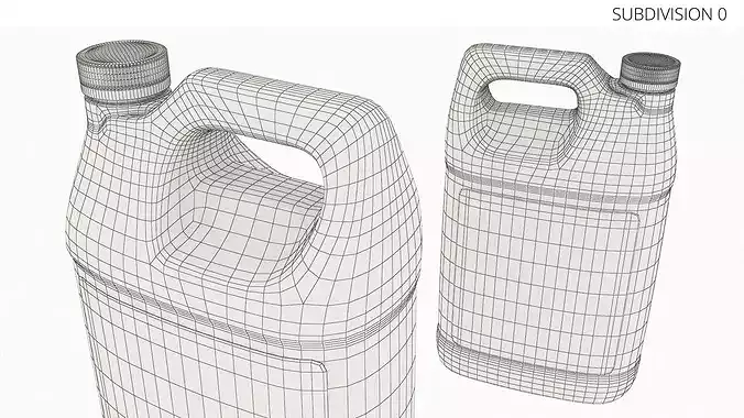One-Gallon Plastic Jug With Screw Cap 3D model 7