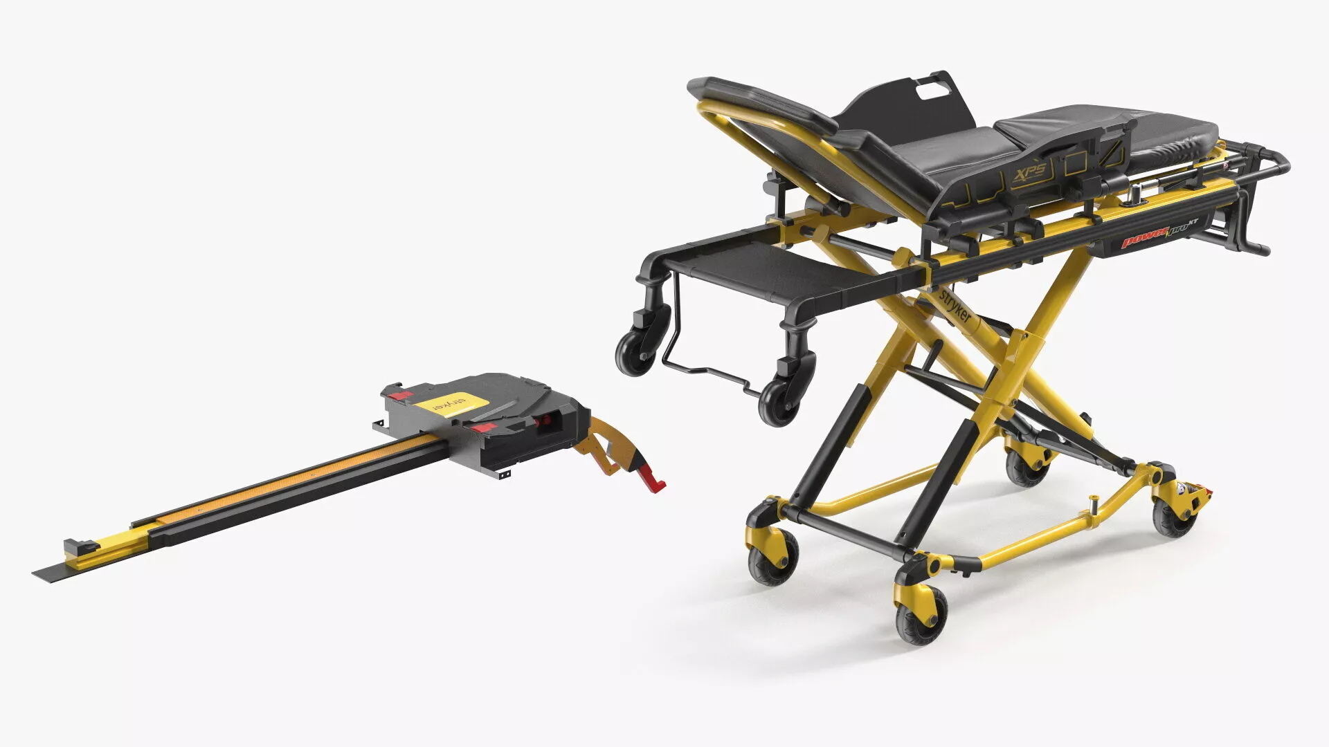 Stryker XPS Emergency Stretcher Electric Rigged for Cinema 4D 3D model