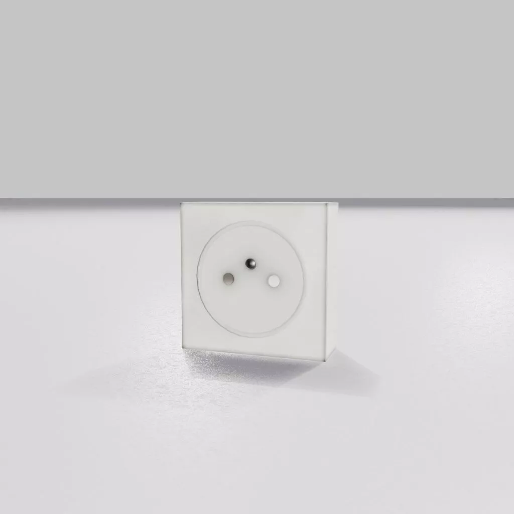 Modern Flush Socket with Safety Shutter - Type E Low-poly 3D model