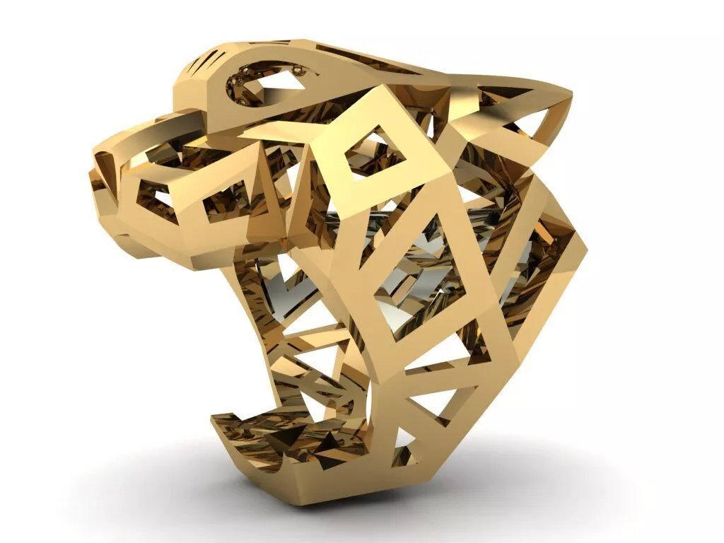 Geometric Tiger Ring 3D print model