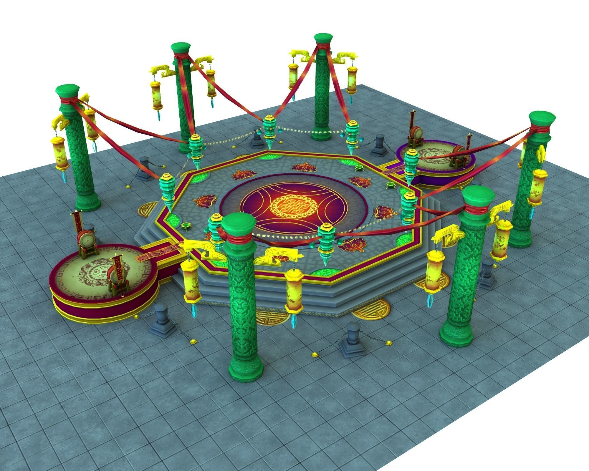 map arena lowpoly game Low-poly 3D model_5