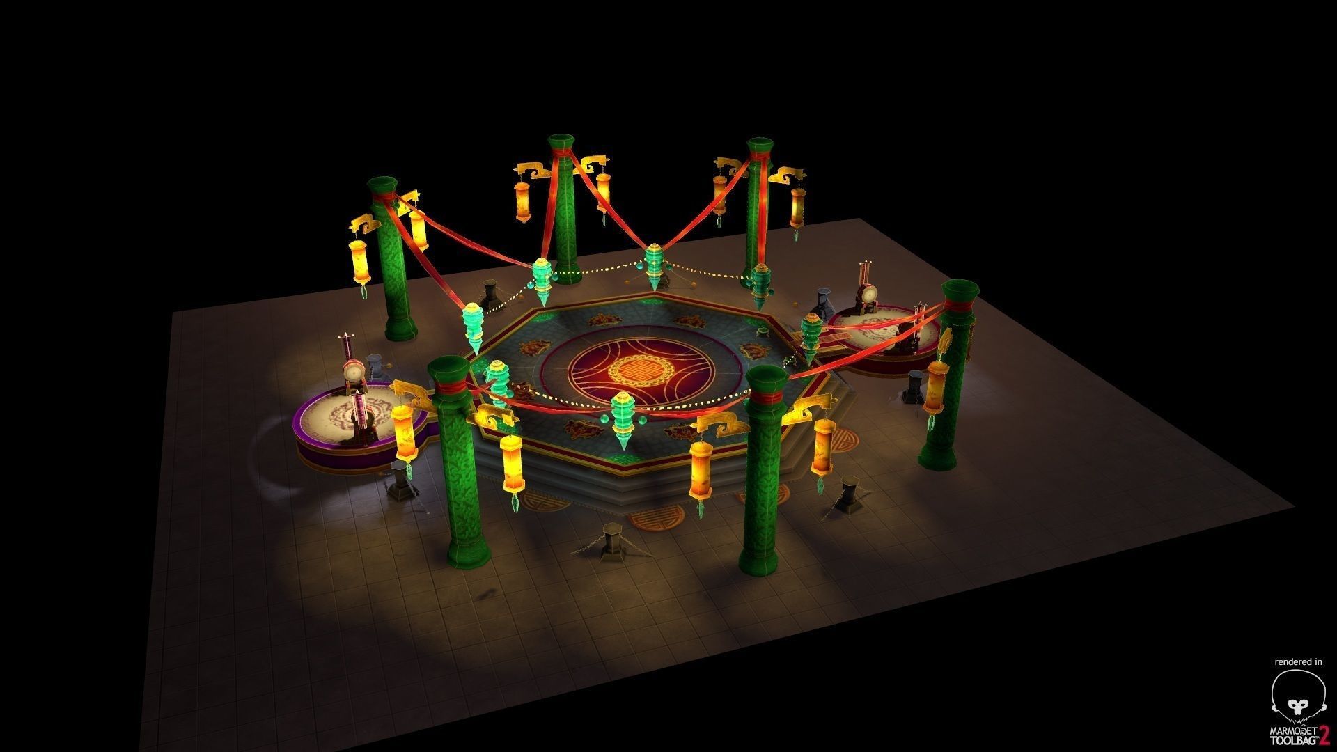 map arena lowpoly game Low-poly 3D model_1