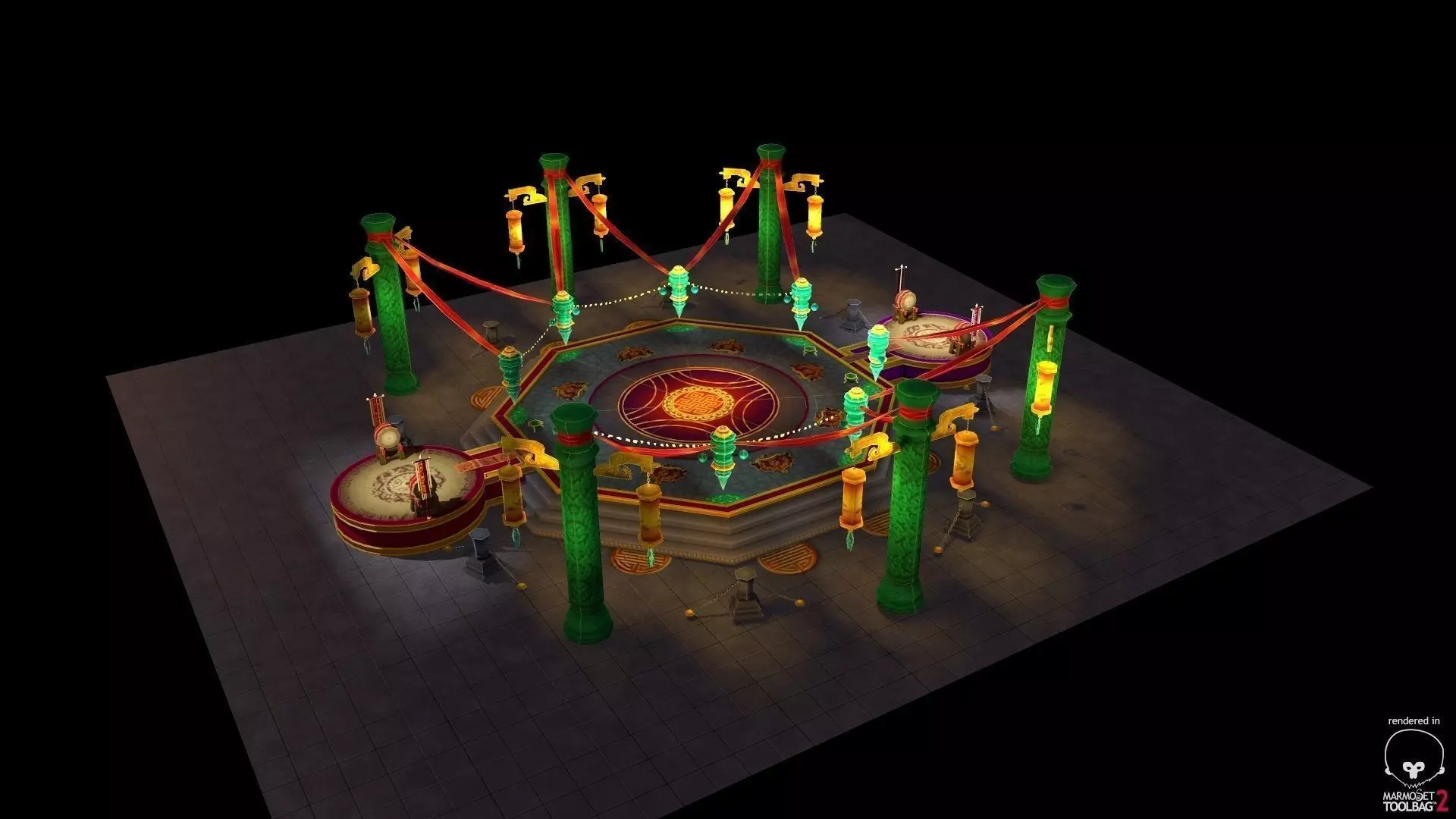 map arena lowpoly game Low-poly 3D model_0