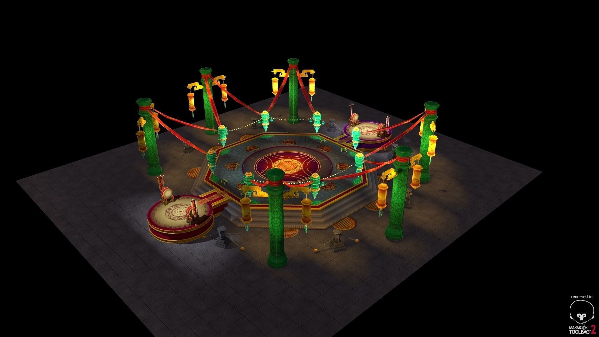 map arena lowpoly game Low-poly 3D model_2