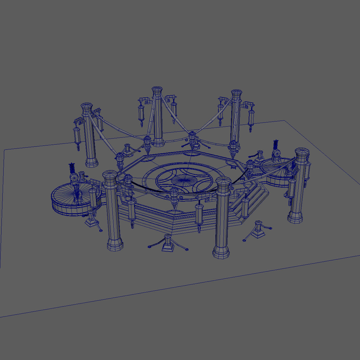 map arena lowpoly game Low-poly 3D model_3