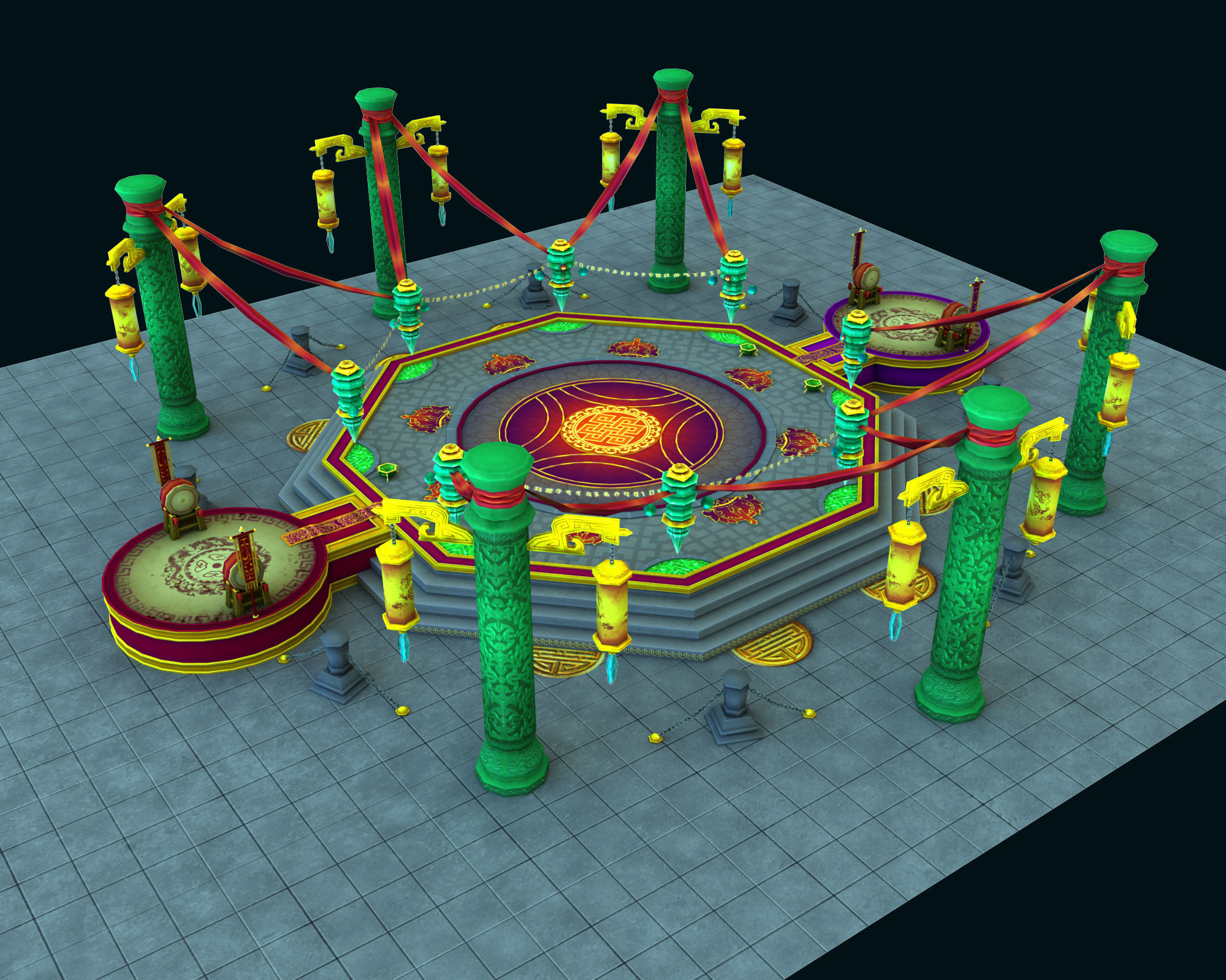 map arena lowpoly game Low-poly 3D model_4