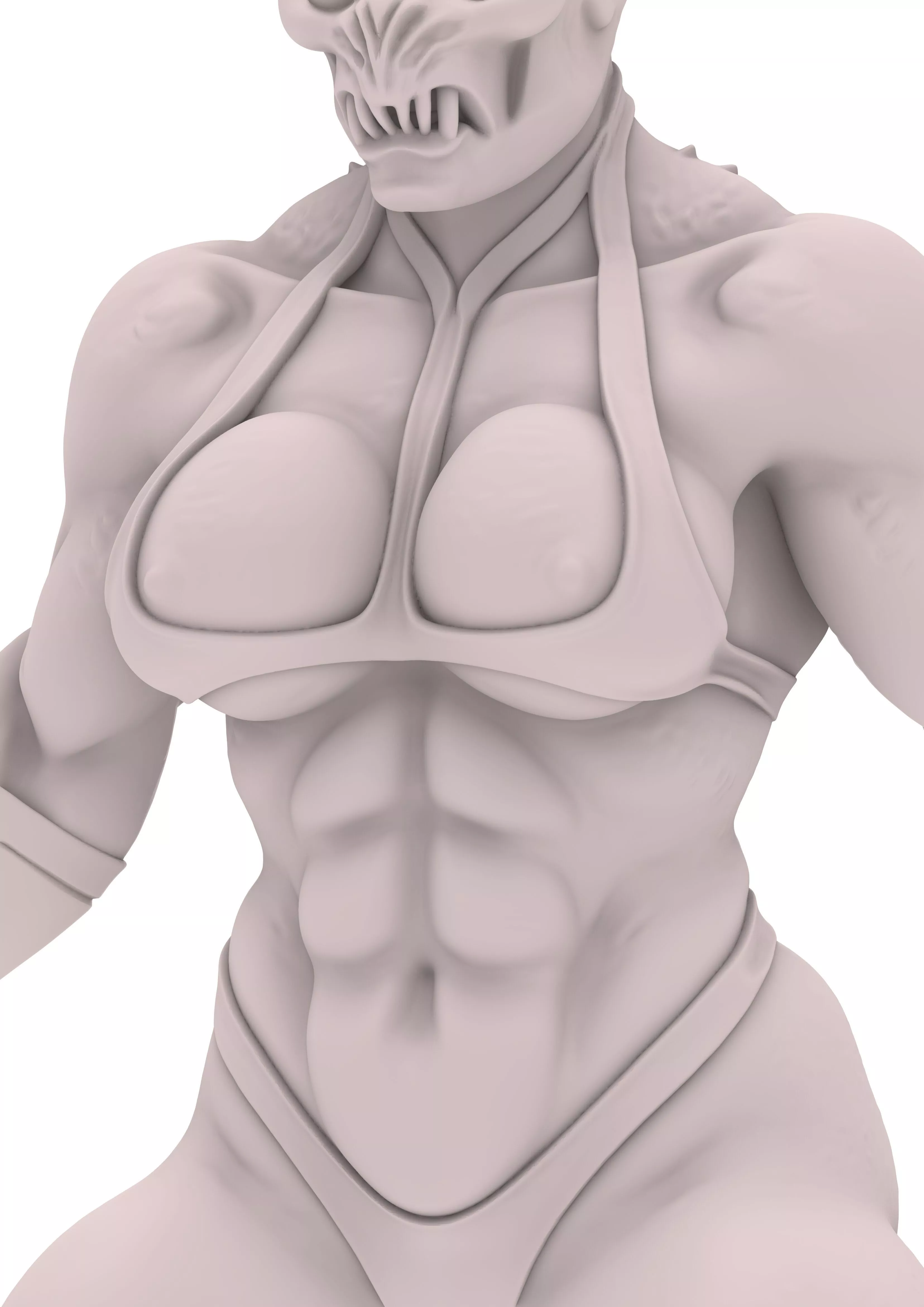 Demon WeiblicherDemonio Succubus Monster Warrior 3D print model