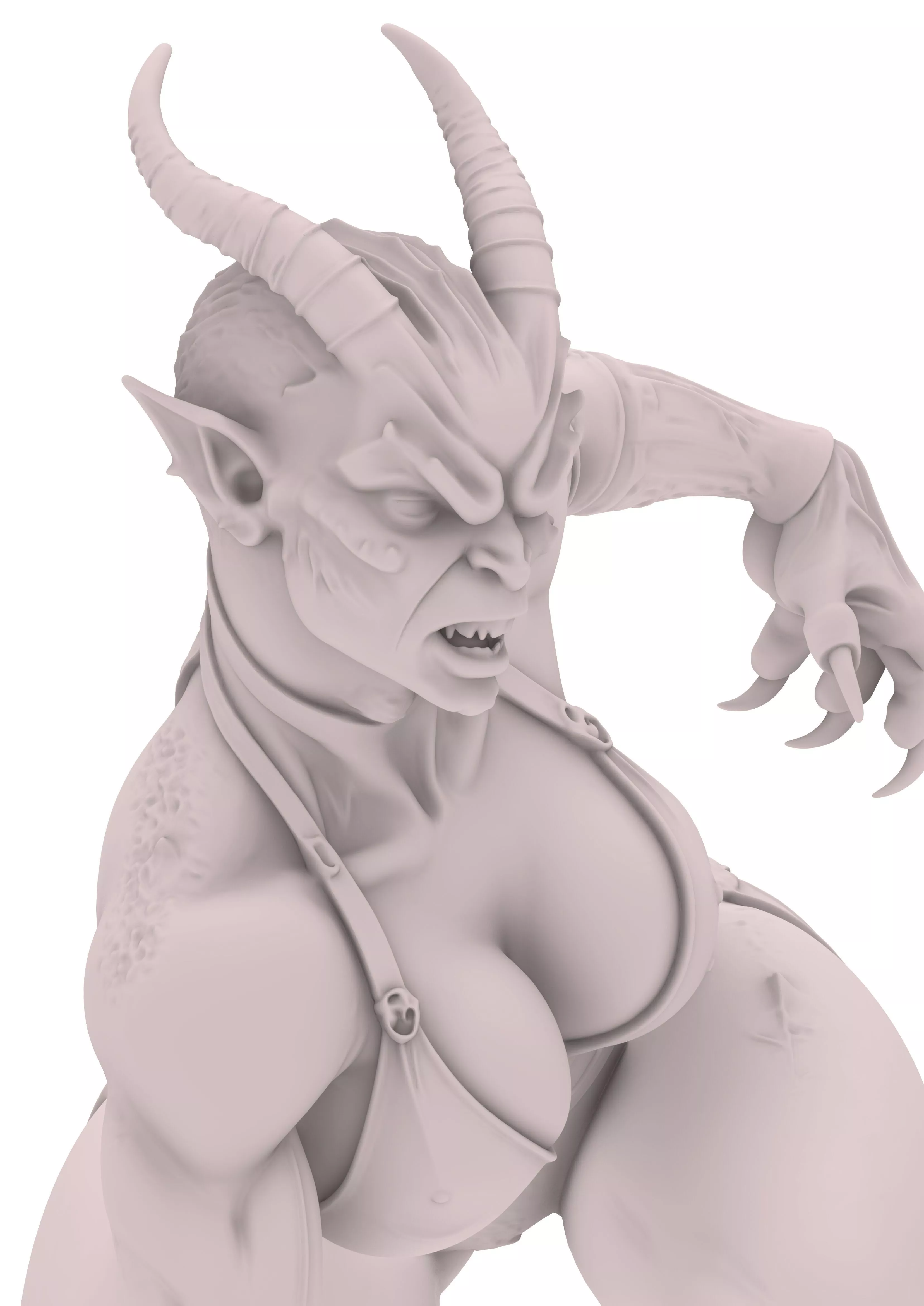 Demon WeiblicherDemonio Succubus Monster Warrior 3D print model