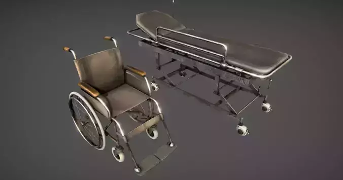 Hospital wheelchair and gurney