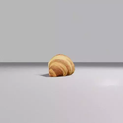 Game Ready - Classic French Croissant Low-poly 3D model 3