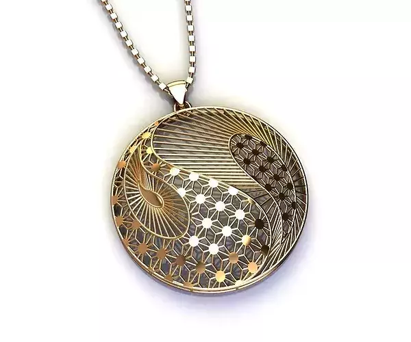 P020 radial-balance-yin-yang-mandala-pendant 3gm