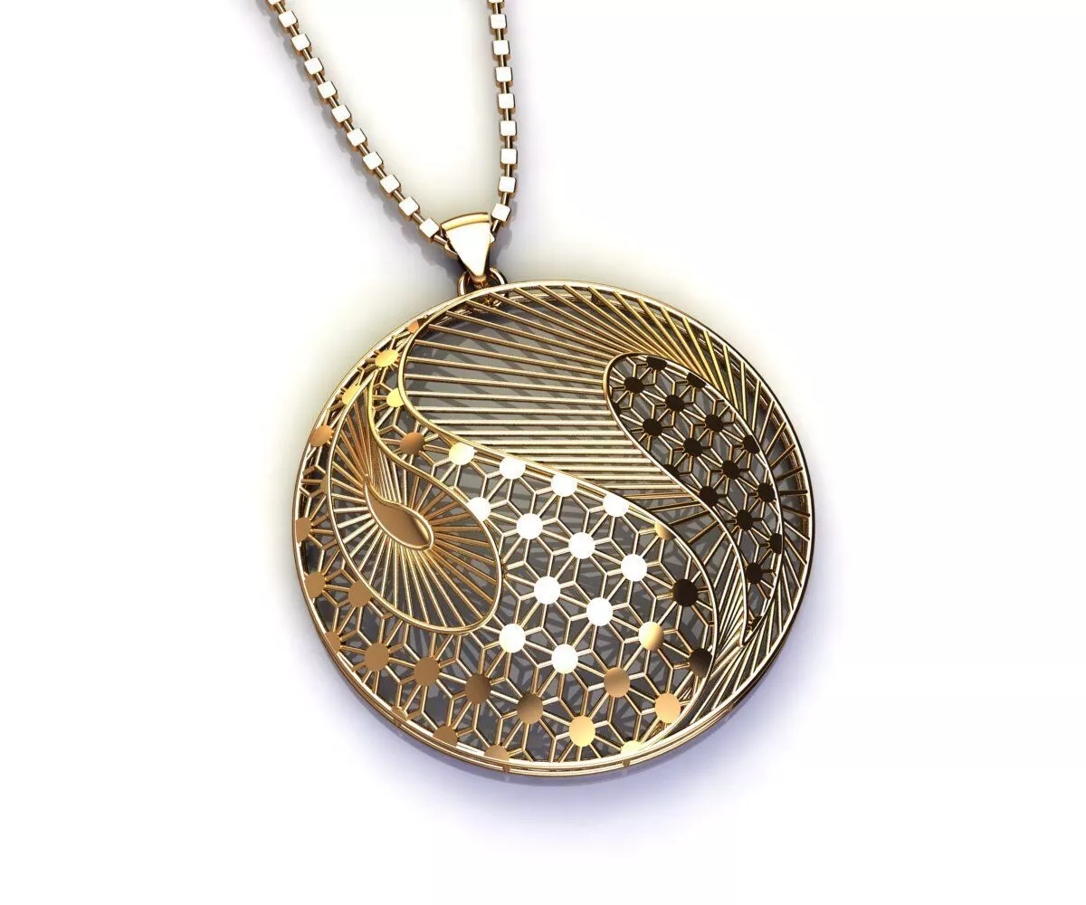 P020 radial-balance-yin-yang-mandala-pendant 3gm 3D print model