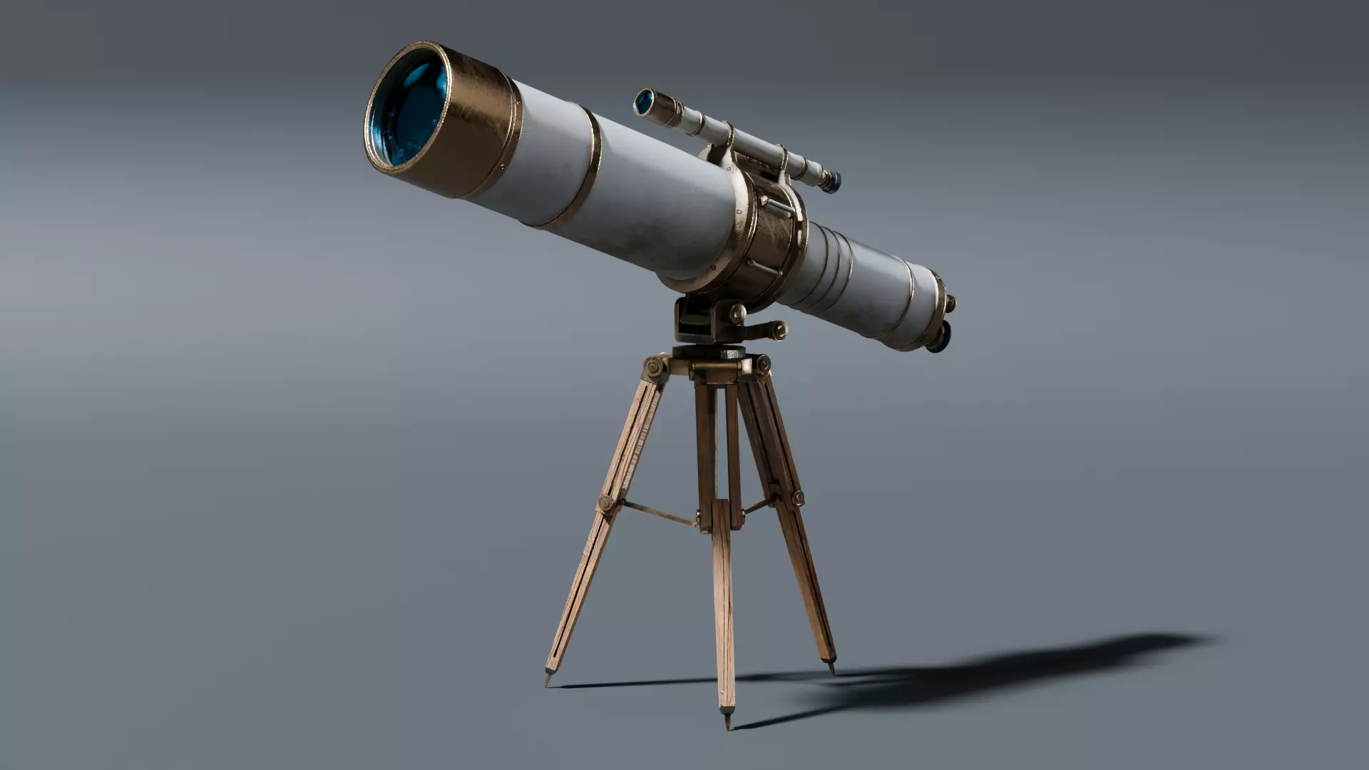 Stylized Vintage Telescope Low-poly 3D model