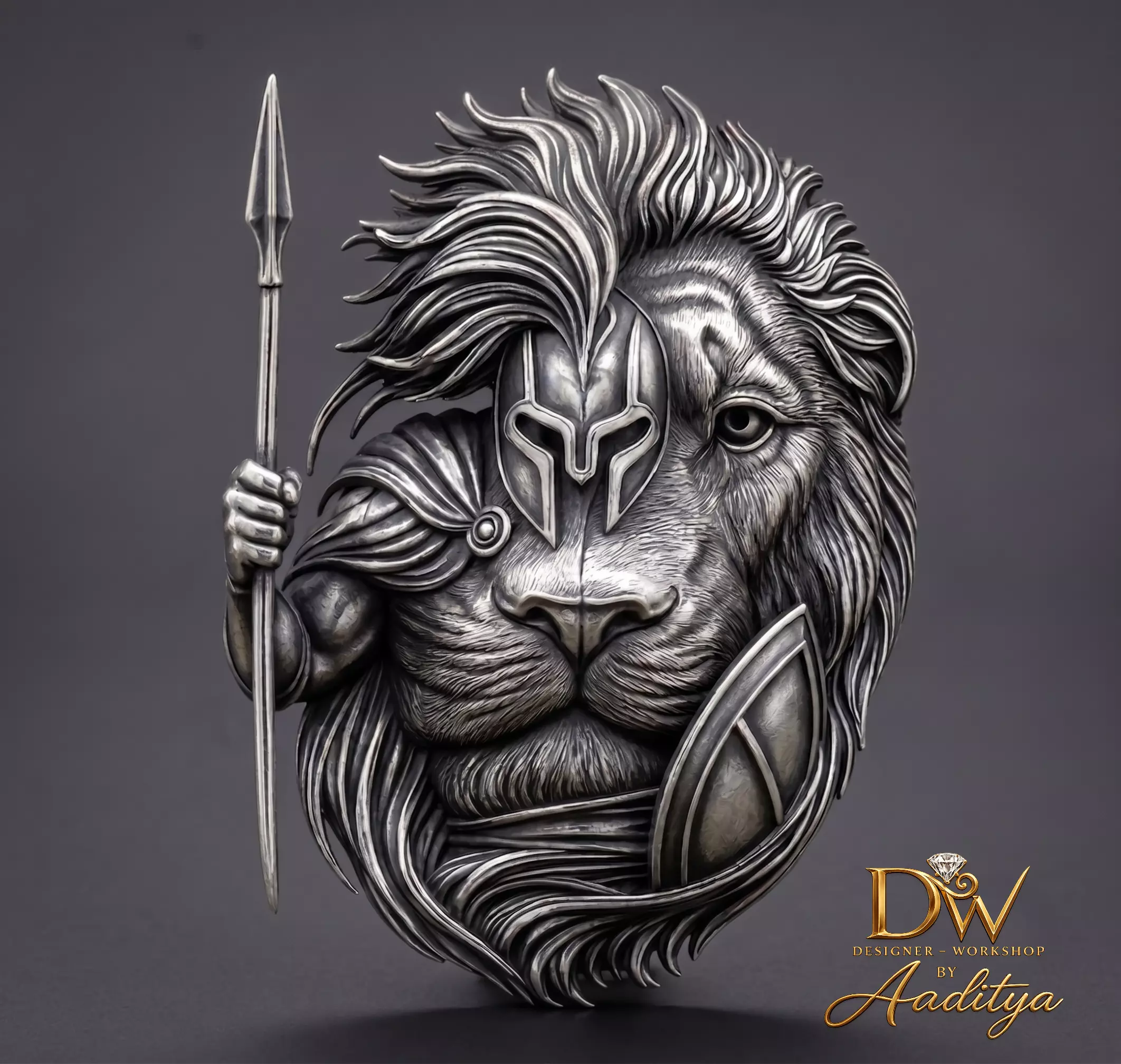 Spartian Lion Pendant 3D print model