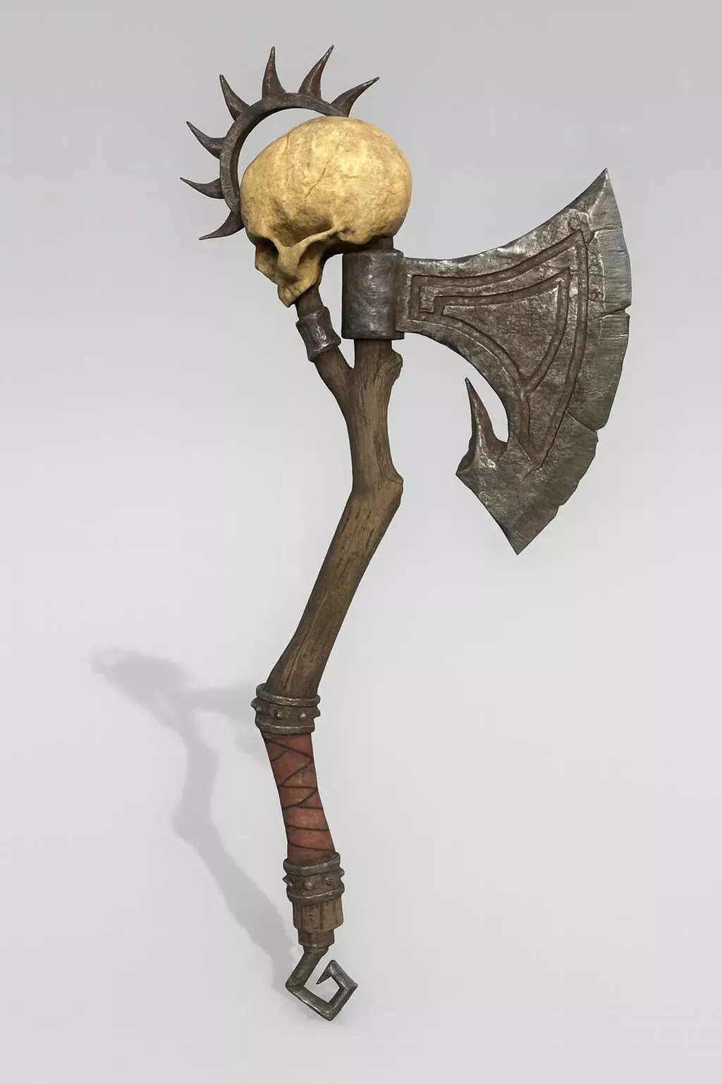 Skull Battle Axe 3D Model STL 3D print model