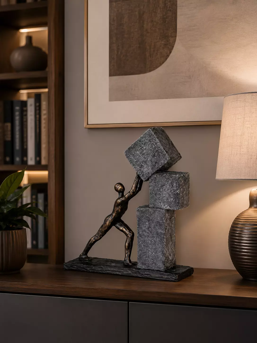 Atlas Pushing Man Sculpture 3D print model