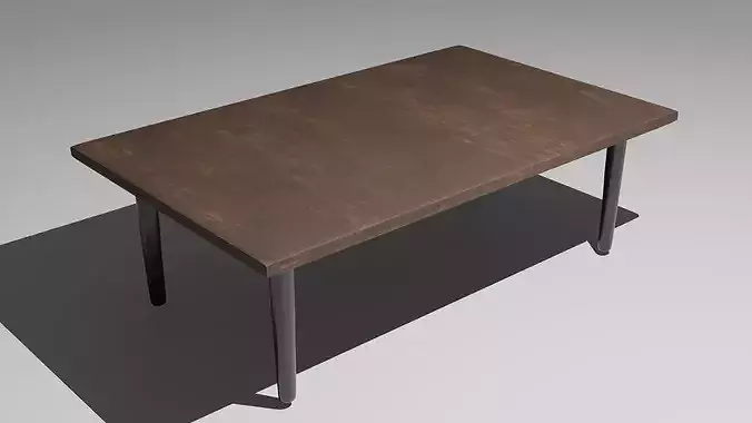 Minimalist Wooden Coffee Table 3D model