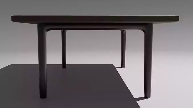 Minimalist Wooden Coffee Table 3D model 4