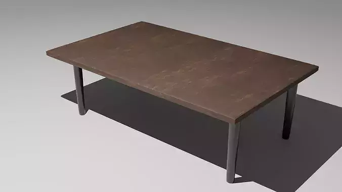 Minimalist Wooden Coffee Table 3D model 5