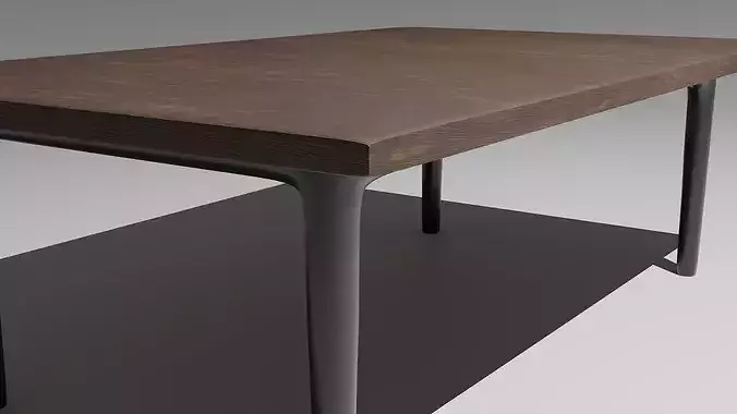 Minimalist Wooden Coffee Table 3D model 6