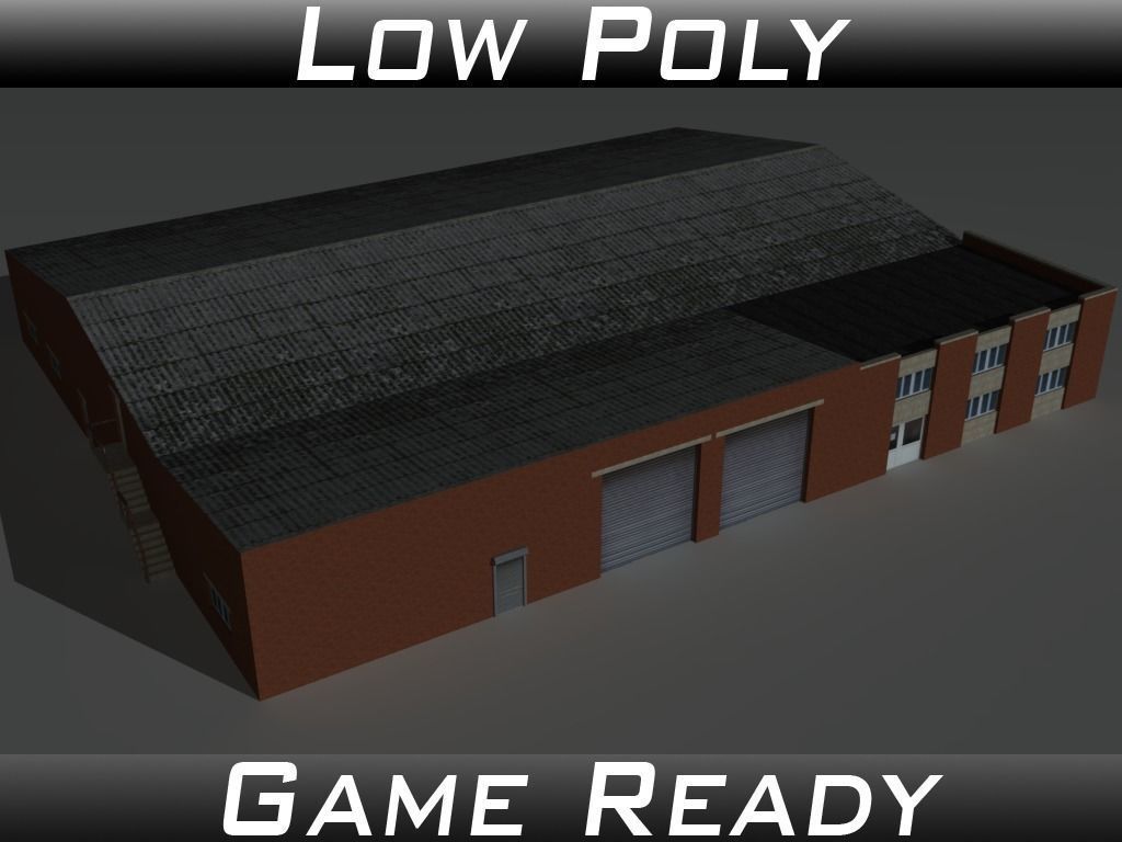 Factory Building 21 Low-poly 3D model_0