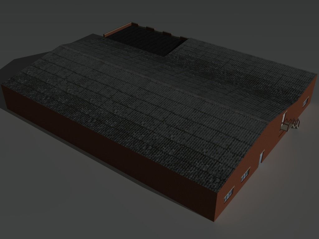 Factory Building 21 Low-poly 3D model_6